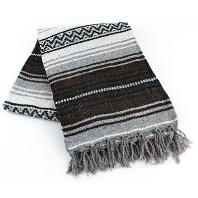 BROWN TRADITIONAL MEXICAN YOGA BLANKET 
