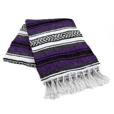 PURPLE TRADITIONAL MEXICAN YOGA BLANKET 
