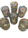 MEXICAN CONFETTI WITH COLOR PEBBLES HANDBLOWN GLASS 15 OZ 