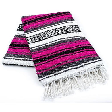 HOT PINK TRADITIONAL MEXICAN YOGA BLANKET 