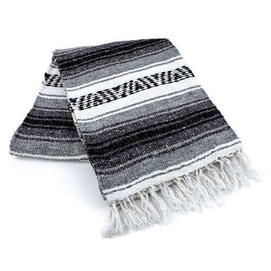 BLACK TRADITIONAL MEXICAN YOGA BLANKET 