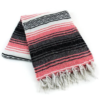 CORAL TRADITIONAL MEXICAN YOGA BLANKET 
