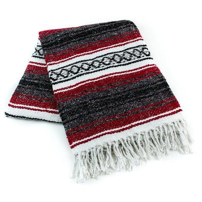 RED TRADITIONAL MEXICAN YOGA BLANKET 