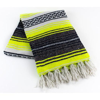 YELLOW TRADITIONAL MEXICAN YOGA BLANKET 