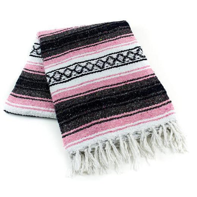LIGHT PINK TRADITIONAL MEXICAN YOGA BLANKET 