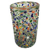 MEXICAN CONFETTI WITH COLOR PEBBLES HANDBLOWN GLASS 15 OZ 